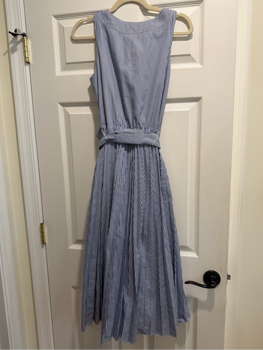 J. Crew Pleated V-neck dress in stripe - Picture 4 of 6